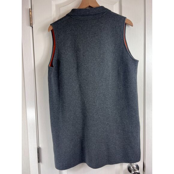 Belford Women's Reversible Double-Face Vest Gray Orange Pima Cotton Size L - Picture 2 of 8